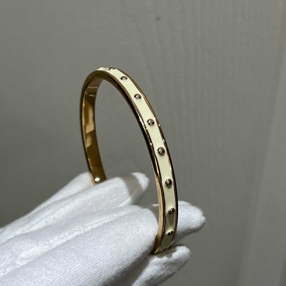 Kate Spade Cream and Gold Bangle Bracelet